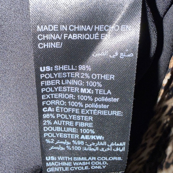 White House Black Market Leopard & Gold Lurex Mini Dress - Picture 11 of 11